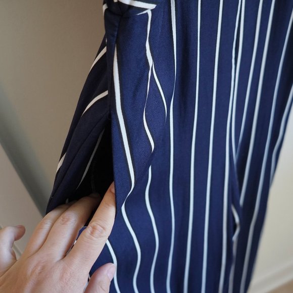 Bardot Layla Striped Jumpsuit Size US6/S in Navy - Picture 13 of 14
